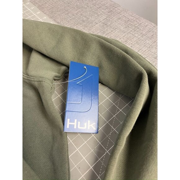 Huk Mens Logo Hoodie Green Moss Size M New w/Tags - Picture 4 of 6